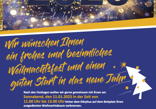 Tannenbaumverbrennen am 11.01.2025